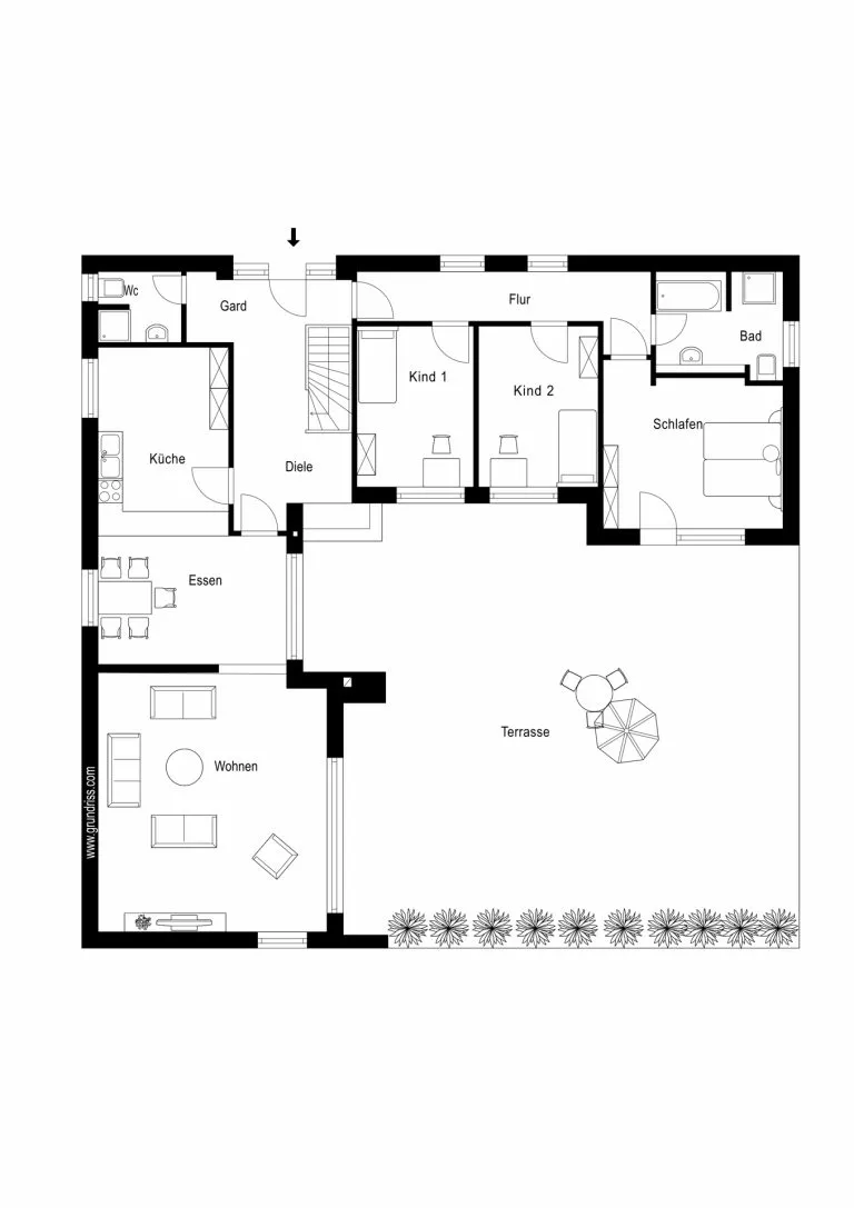 Immobilienangebot - Harrislee - Alle - Harrislee: gepflegter Winkelbungalow mit neuem Dach auf schönem Grundstück