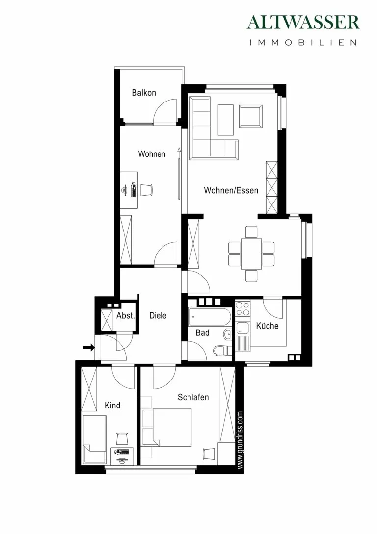 Immobilienangebot - Flensburg - Alle - Flensburg -  Fruerlund: barrierearme und gemütliche 3-Zimmer Eigentumswohnung
